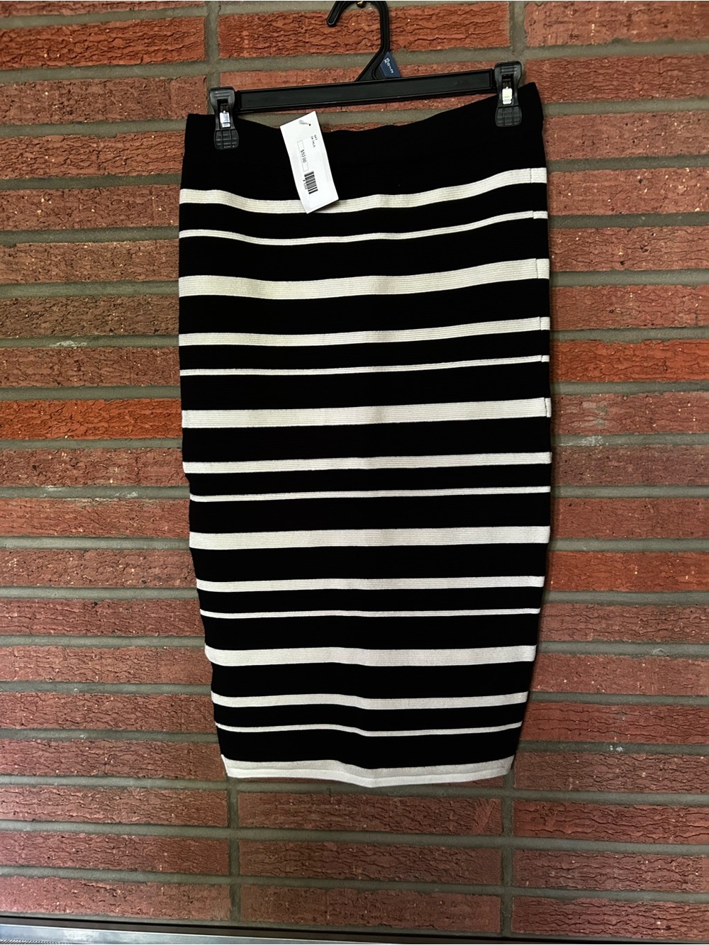 Boutique Striped Midi Skirt